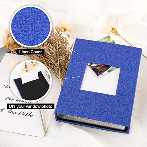 Ywlake Photo Album 4x6 50 Pockets 2 Packs, Small Mini Capacity Linen Photo Album Bulk Sets, Each Pack Holds 50 Top Loader Vertical Only Picture for Kids Boy Girls Blue - color: Blue, size: 50 Pockets/2PK