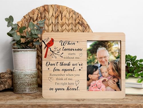 Memorial Picture Frame, In Loving Memory Wood Photo Frame, Sympathy Gifts Bereavement Gifts for Loss of Mom Dad Grandparents, When Tomorrow Starts Without Me Frame, Funeral Remembrance Gifts -d10 - style: Memorial 06