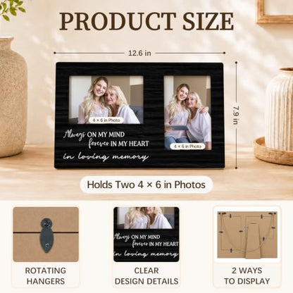 Memorial Double Picture Frame 4x6, In Loving Memory Two Photo Frame - color: color-9