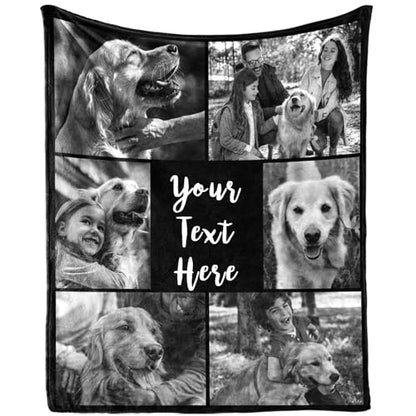 XINLING Custom Memorial Blanket with Pictures for Loss of Loved One Personalized Photo Blanket Customized Sympathy Gifts in Memory of Mom Dad Grandma Grandpa(6 Photos) - color: 6 Photos