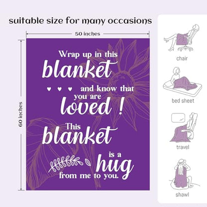 Get Well Soon Gifts, Inspirational Gifts for Her Him, Cancer Care Gifts for Women or Men, Encouragement Healing/After Surgery/Thinking of You Gifts, Hug Blanket 60"x50"(Purple)… - color: Purple