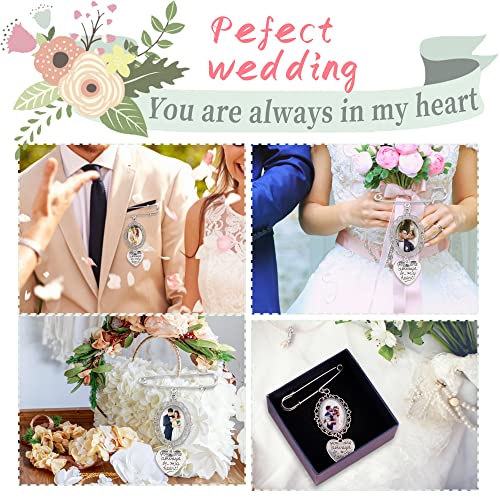 Bylion 2 Sets Wedding Bouquet Photo Charms Bridal Bridegroom Charm | DIY Pin Brooch Making Kit Bouquet Picture Charm for Wedding Memory Friend Graduation Gift, You are Always in My Heart - color: Single Lacy