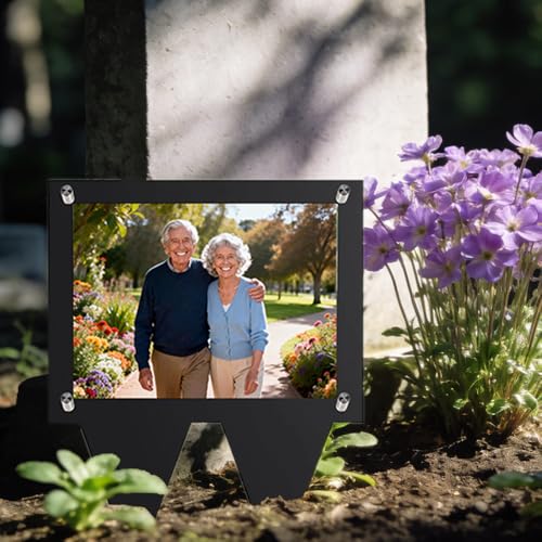 Waterproof Picture Frame for Grave 5x7, Outdoor Picture Frame - color: Black