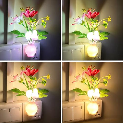 Mushroom Night Light, Decorative Plug into Wall Night Lights with Dusk-to-Dawn Sensor, Cute LED Lights for Bedroom, Ambient Lighting for Hallway, Bathroom, Kitchen