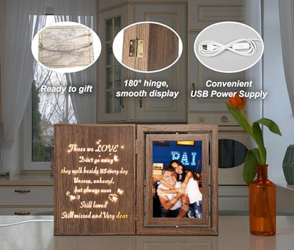 EYITUPC Lighted Wood Memorial Picture Frame: Sympathy Gift, Those We Love - color: Those We Love