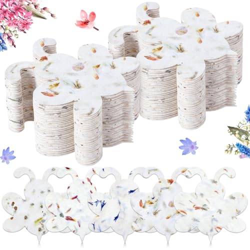 Dunzoom 50 Pcs Plantable Seed Paper Tags Wildflower,Bee Shape - style: Bee Shape