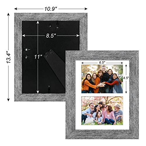 8.5x11 Collage Frame, 2 Open 5x7 Photo Frame Collage for Wall - color: Grey, size: 8.5x11 - (2 open5x7）