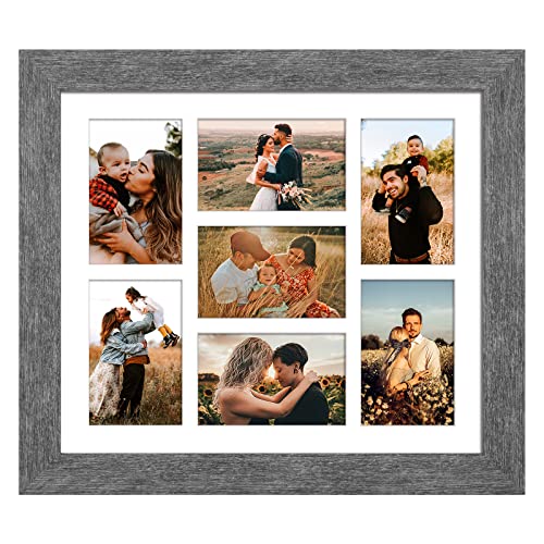 13.5x15.5 Collage Frame, 7 Open 4x6 Photo Frame Collage for Wall - color: Grey, size: 13.5x15.5 - (7 open4x6)