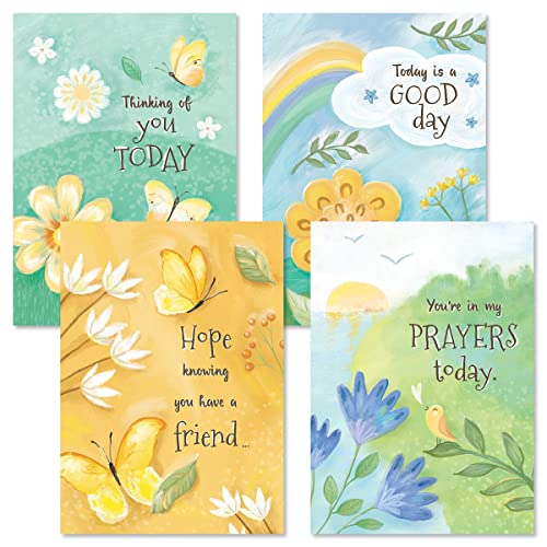 Current Faith Impressions Thinking of You Cards Religious with Envelopes - Assortment of 8 Greeting Cards, 4 Designs, Large 5" x 7" Christian Thinking of You Cards - style: Faith Impressions