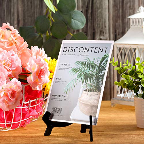 HESTYA 6 Pack 7 Inch Black Acrylic Easel Stand, Display Stand, Plate Holder for Display, Photo Holder Picture Frame Book - color: Black, size: 7 Inch