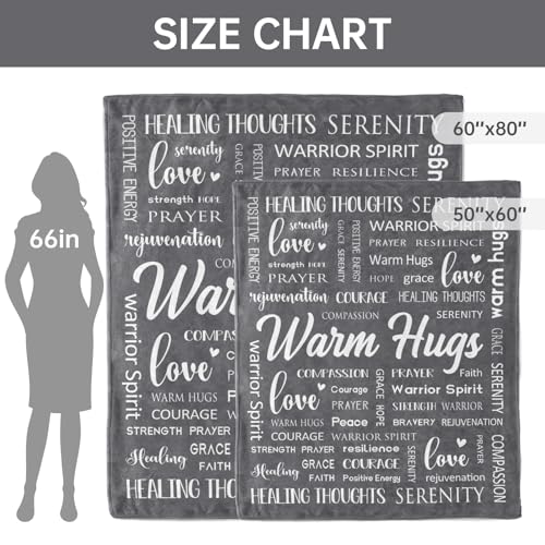 Warm Hugs Healing Blanket, Get Well Gifts for Women Men | Cancer Care, Chemo, After Surgery, Get Well Soon, Thinking of You Gifts, Soft Throw Blanket 60" x 80'' - color: Grey, size: 60"x80"