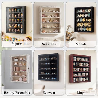 GMFrames 12x16 Wooden Shadow Box Frame with Removable Shelves Deep Display Case for Military Medals Keepsakes Cherry - color: Cherry, size: 12x16