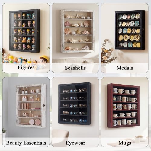GMFrames 12x16 Wooden Shadow Box Frame with Removable Shelves Deep Display Case for Military Medals Keepsakes White - color: White, size: 12x16