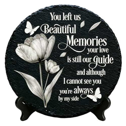 Beautiful Memories Memorial Garden Stone, Slate Grave Marker 7.87inch - color: Love2