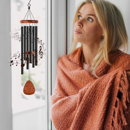 Memorial Gifts for Loss of Sister,Memorial Wind Chimes 25'', Loss of Sister Sympathy Gifts, Home Decor Outdoor Garden, Soothing Melodic Tones with Mute Option