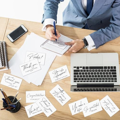 Yeaqee Employee Appreciation Cards Kudos Notes Motivational Blank, White - style: White