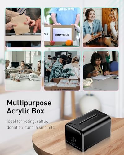 Uniclife 2 Pack 7.3" x 4.5" x 3.9"Black Acrylic Donation Box with Slot Lock - color: Black, size: 2 Pack