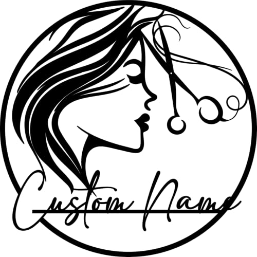 Custom Hair Dresser Metal Sign, Personalized Hairdresser Stylist Name Sign, Woman Face Beauty Center Metal Wall Art, Salon Monogram Decoration, Custom Hairstyle Decor, Office Interior Decor - color: Hair Dresser Sign