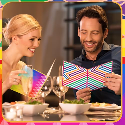 Motiskyy 100 Pcs Blank Cards with Envelopes 4x6, Bright Patterns Blank Greeting Cards, 10 Designs, Ideal Stationary Set for All Occasions, Stationary with Matching Colored Envelopes and Stickers - style: Bright