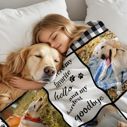 Ship Next Day, Personalized Pet Memorial Gifts, Custom Dog Blanket with Pictures Name, Customized Pet Memorial Photo Blanket, Loss of Pet Sympathy Gift, Dog Passing Away Bereavement Gifts - color: Dog Blanket 3