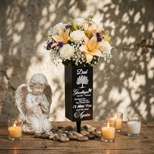 Geosar Cemetery Vases for Grave, Goodby are Not the End - style: Goodby Are Not the End