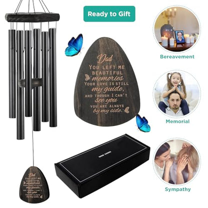 Memorial Wind Chime Sympathy Gifts for Loss of Dad Memorial Wind Chimes for Loss of Father Bereavement Condolence Gifts Sympathy Windchimes in Memory of Father Dad Papa Wind Chime Cardinal Card