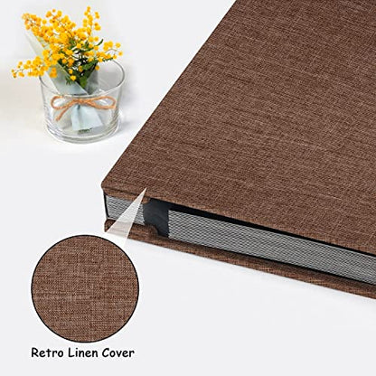 Zesthouse Photo Album Self Adhesive Pages, 60 Pages Magnetic Scrapbook Albums with Sticky Page, Photos Album Holds 8x10 & 5X7 & 4x6 & 6x8 & 3x5, Large Picture Book Ideal Gift for Family Wedding Baby - color: Coffee, size: 11"x10.6"/Black 60 Pages