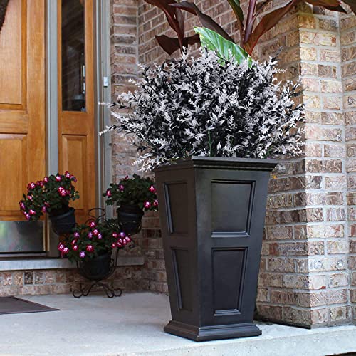 RECUTMS 8 Bundle Artificial Black Flowers Outdoor UV Resistant Fake Flowers - color: Black+white, size: 8 Bundles