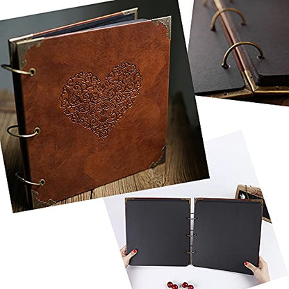 10 Sheets Double Sided 9.84 x 10.24 inch Refill Pages - Acid Free Additional Thick Craft Paper Cardboard for All Series ADVcer 10x10 Three-Ring Loose-Leaf Binder Photo Album Scrapbook (Black) - color: Black