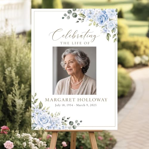 Personalized Funeral Celebration Of Life Welcome Sign #10 - color: Style 10