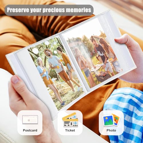 Photo Album 4x6 100 Pockets, Linen Cover Top Loader Vertical, Slip-in Picture White Pockets Albums for Wedding, Family, Anniversary, Baby, Vacation - color: White, size: 100 Pockets