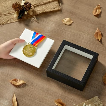 5x5 Smal Shadow Box Frame with Thickened Acrylic Panel & Pins - color: Black+foam Back+foam Packaging, size: 5x5