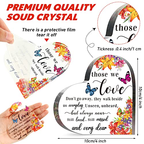 Jetec Sympathy Bereavement Gift for Loss of Loved One, 4 x 4 x 0.4 Inch | Acrylic Heart, Memorial Condolence Grieving Keepsake for Mom Dad Grandma, Remembrance Decor, Sympathy Gifts Standing - size: 4 x 4 x 0.4 Inch