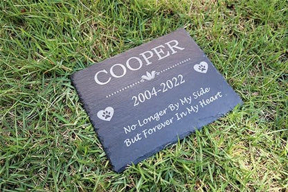 Custom Pet Memorial Slate Stone, Personalized 8x12 Dog Memorial Stone, Pet Grave Marker for Pet Dog Cat Horse, Headstone, Pet Headstone, Memorial Stone You Can Customize (Design 1) - style: Design 1