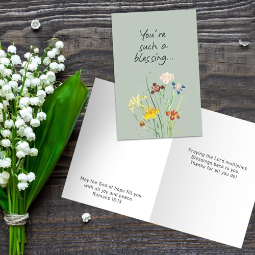 Affrolling 50 Pcs Christian Thank You Cards Bulk with Envelopes Stickers - style: Vintage