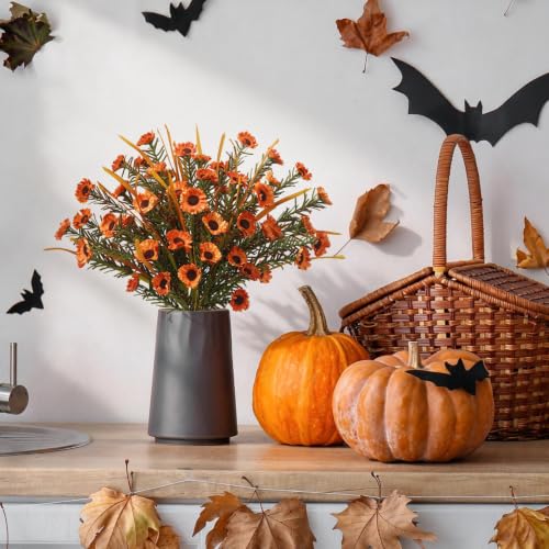 4 Bundles Fall Cemetery Flowers for Grave, Fall Flowers Artificial - color: Fall-4pcs