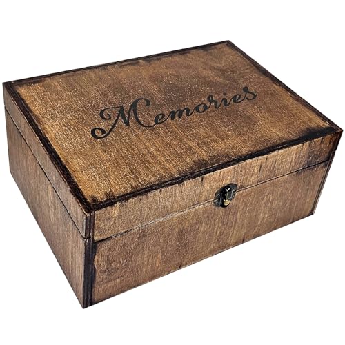 Large Wooden Memory Box for Keepsakes, Wooden Keepsake Box for Memories, Weddings, Engraved Memory Keepsake Box, Decorative Storage Box