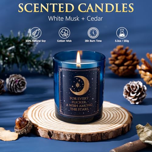 Suhctuptx Birthday Gifts for Women, Mothers Day Gifts for Mom, Starry Sky Spa Gift Basket with Universe Necklace, Self Care Gift Set for Her, Teacher Appreciation Gifts, Wife Sister Friend Boss Lady - color: Starry Blue