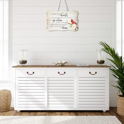 LifeSong Milestones Memorial Wall Hanging Signs Bereavement Keepsake Condolence Funeral Gift For Loss of Loved One 8x12 (It Broke Our Hearts To Lose (White)) - color: It Broke Our Hearts To Lose (White)