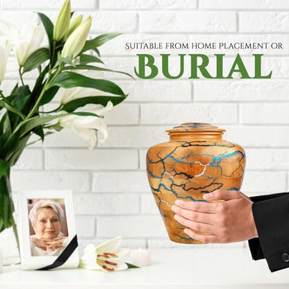 Handmade Wooden Cremation Urn for Adult Human Ashes – Mango Wood & Epoxy Resin Memorial Urn with Secure Lid – Decorative Funeral & Burial Urn for Home (X-Large, 8x8x10 Inch, 225 Cu in) - size: X-Large – 8x8x10 Inch – 225 Cu In