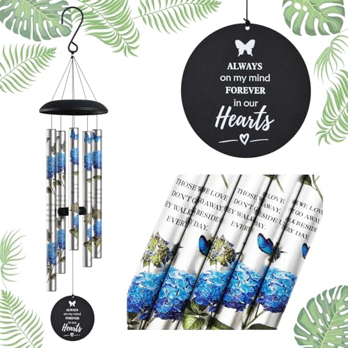 Suntimber Memorial Wind Chimes for Loss of Loved One,(BlueHydrangea,35") | Sympathy Gifts for Loss of Loved One Mother Father, Memorial Gifts in Memory of a Loved One