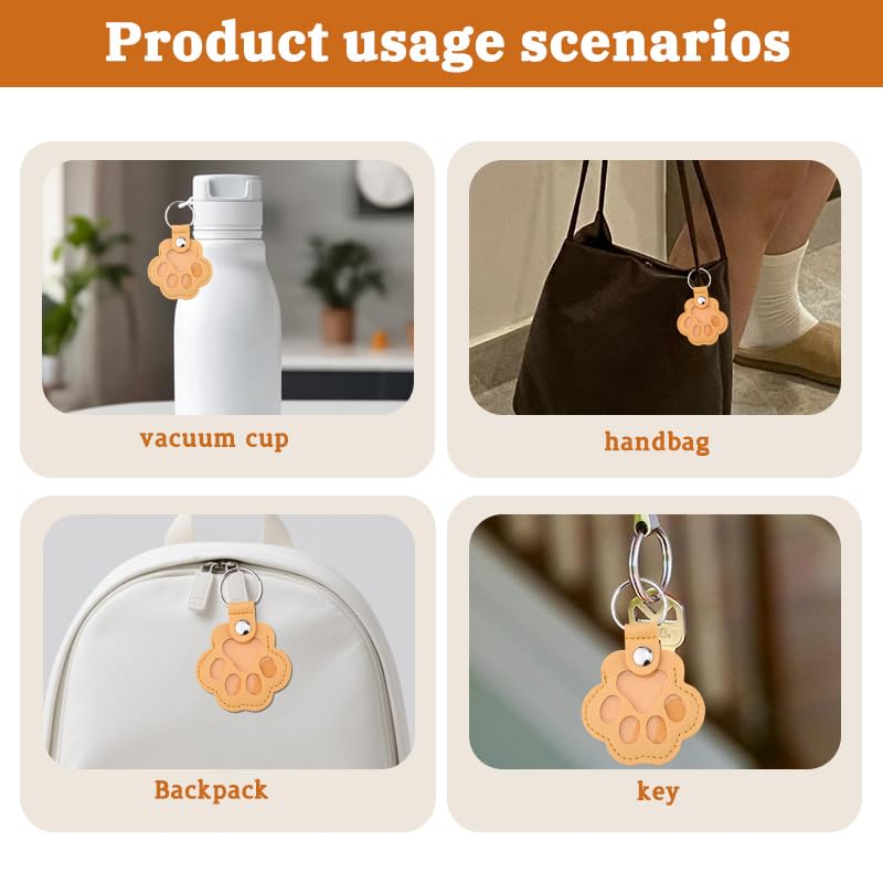 Leather Paw Print Keychain for Dog Cat Pet Hair Keepsake Keychain Sympathy Memorial Gift for Loss of Cat Dog Puppy - color: Yellow