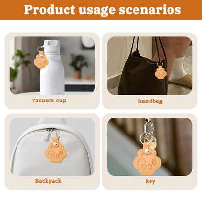 Leather Paw Print Keychain for Dog Cat Pet Hair Keepsake Keychain Sympathy Memorial Gift for Loss of Cat Dog Puppy - color: Yellow