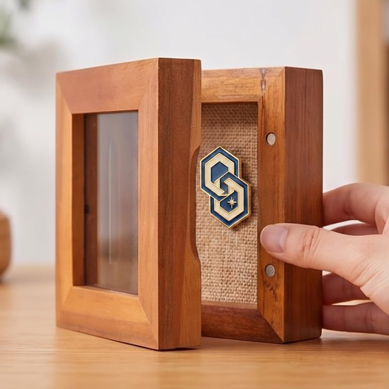3x3 Tiny Shadow Box Frame, Acacia Wood, Acrylic Front, Brown | Solid acacia wood, clear acrylic front, linen pin board, 0.6-inch depth; for mini photos, pins, coins, flowers and keepsakes - size: 3x3