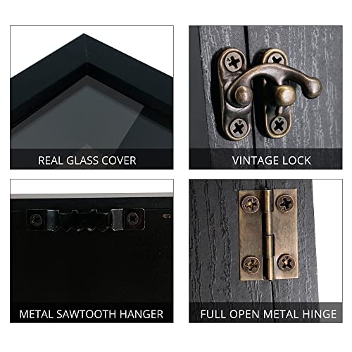 Large Shadow Box Frame 11x14 Display Case Black Graduation Keepsakes Box - color: Rustic Black, size: 11"x14" (28x35 cm)