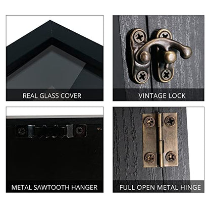 Large Shadow Box Frame 11x14 Display Case Black Graduation Keepsakes Box - color: Rustic Black, size: 11"x14" (28x35 cm)