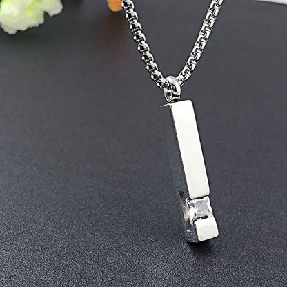 YOUFENG Urn Necklaces for Ashes Birthstone Cube Urns for Human Ashes Memorial Cremation Urn Locket Keepsake Ashes Jewelry - style: Silver - April