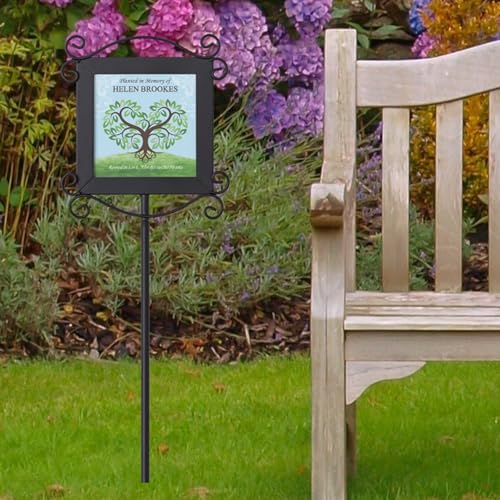 Let's Make Memories Personalized Memorial Garden Stake - Rooted in Love - Sympathy - Condolences - color: Planted In Memory