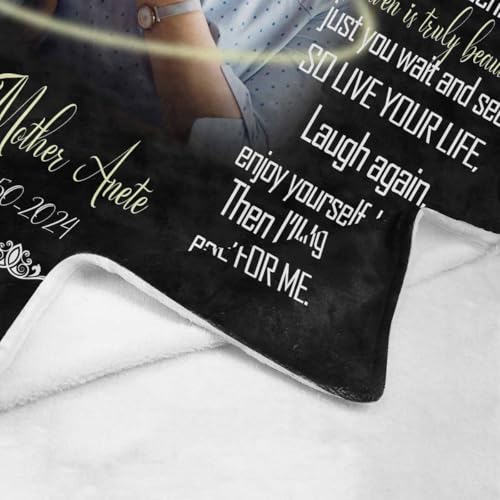 Custom Memorial Blanket with Photo - Sympathy Gift for Loss of Loved One - color: Style 14
