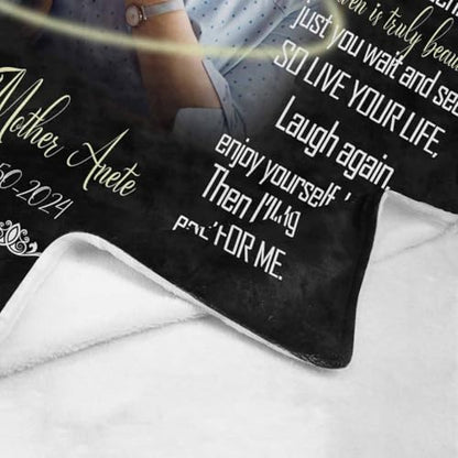 Custom Memorial Blanket with Photo - Sympathy Gift for Loss of Loved One - color: Style 14